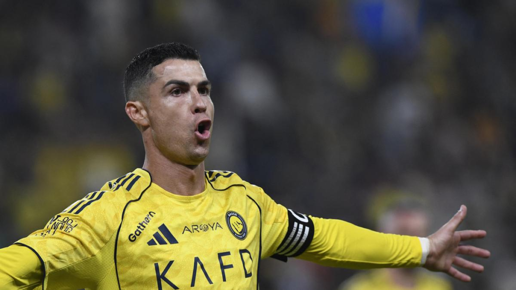 Al-Nassr vs Al Akhdoud: Cristiano Ronaldo is in action for Al-Nassr in its Saudi Pro League 2025-26 match against Al Akhdoud. | Photo Credit: REUTERS


