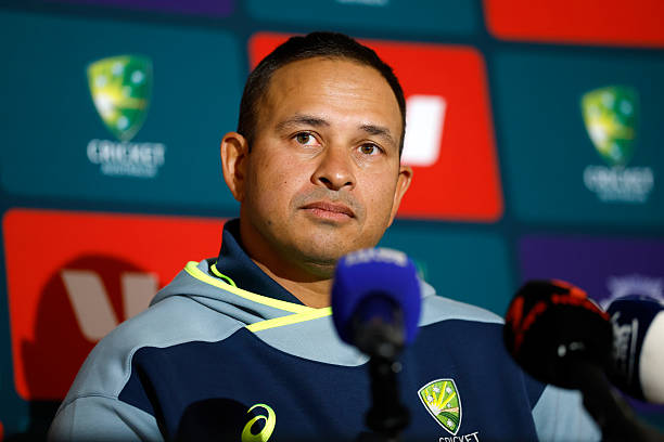 Usman Khawaja speaks to the media, announcing his International cricket retirement during a press conference at Sydney Cricket Ground on January 02, 2026 in Sydney, Australia