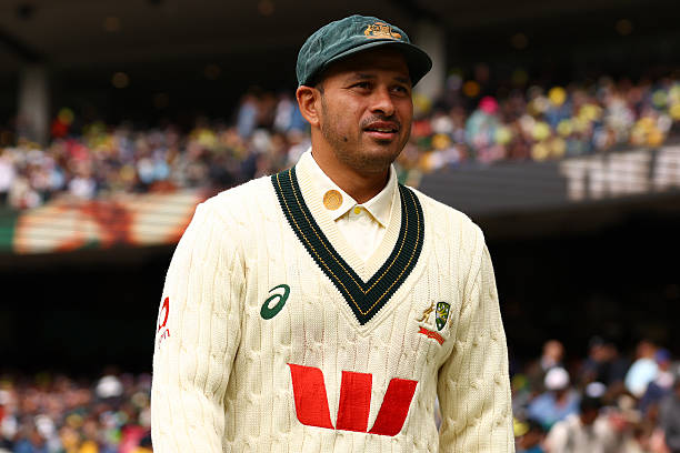 Usman Khawaja of Australia looks on during day one of the Fourth Test in the 2025/26 Ashes Series between Australia and England at Melbourne Cricket Ground on December 26, 2025